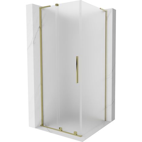 Mexen Velar L Schiebetür-Duschkabine 120 x 120 cm, mattiert, gold - 871-120-120-33-50 (1/5)