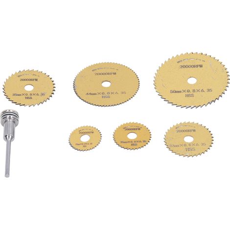 7-teiliges HSS-Sägeblattset, ultradünnes, schnell schneidendes Mini-Handkreissägeblatt mit Schaft für Holz und PVC (1/5)