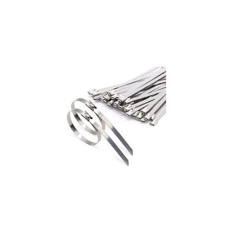 100 Pièces Attaches de câble Robustes, Collier de serrage inox en Acier Inoxydable Serre-câbles Acier Autobloquante 4,6x200mm (1/5)