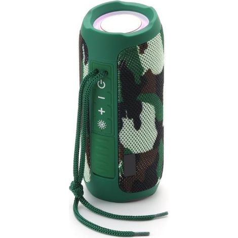 Enceinte Bluetooth avec son stéréo 3D, lumière LED, plusieurs modes de lecture, idéale pour une utilisation à domicile, en voyage et en camping. (1/5)