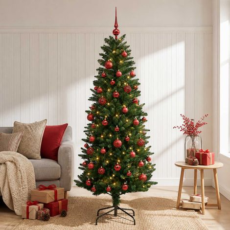 vidaXL Albero di Natale Artificiale con Palline 120 cm 150 LED