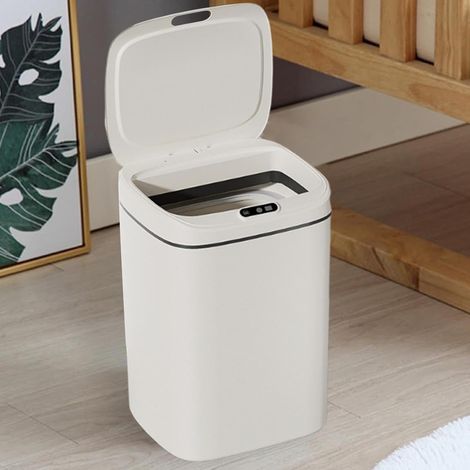 Cestino intelligente, cestino elettrico senza contatto, coperchio con sensore di movimento, grande capacità, chiusura automatica e silenziosa, robusta struttura in ABS, design moderno, uso domestico, (1/4)