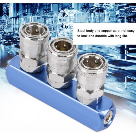 Raccord rapide pneumatique 12mm, connecteur femelle 3 voies PT1/4 pour tuyau d'air comprimé (1/5)
