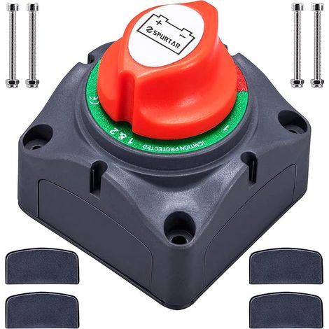 Spurtar Interrupteur de batterie Coupe Batterie 12V 24V 48V Coupe Circuit Batterie pour Bateau Camion Voiture Tracteur Autobus Caravane (1/5)