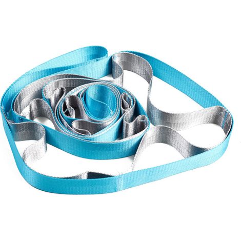 Bande élastique multi-boucles non élastique pour exercices de Pilates, danse, ischio-jambiers, musculation, bleue (1/4)