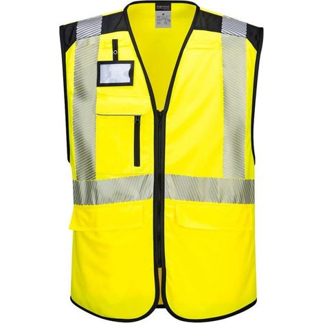 Gilet Multipoches Haute-visibilité Pw3 Couleur : Jaune/noir Taille Xl - Portwest (1/2)