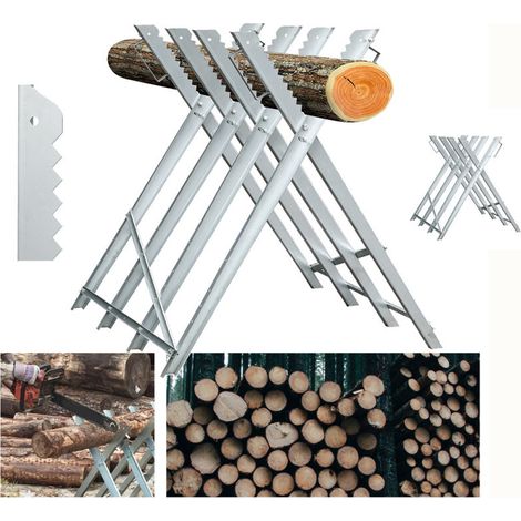 EINFEBEN Chevalet à bûches, Chevalet de sciage, Chevalet de tronçonnage Pliable 4 Supports de train