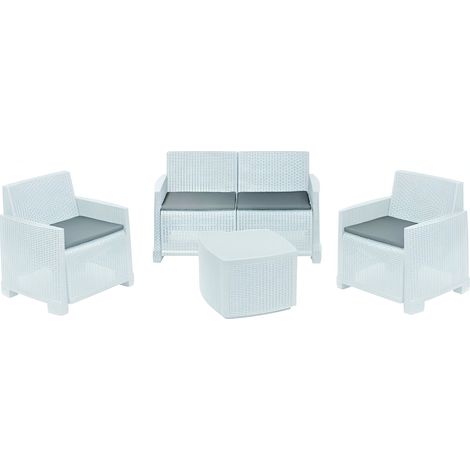 SET DA GIARDINO COMO Col. Bianco con 4 cuscini (1/4)