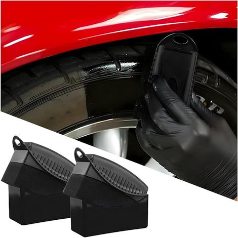Car Styling Applicators for Tires Sponge, Auto Polishing Wax Sponges Glass Steel Painted Product (Black) (1/2)