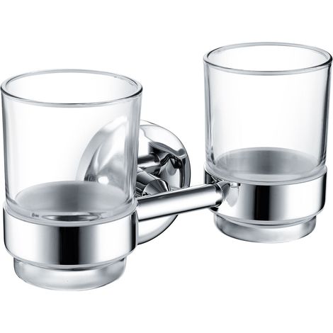 Bristan SO DHOLD C Solo Double Tumbler and Holder Brass Chrome Plated (1/2)