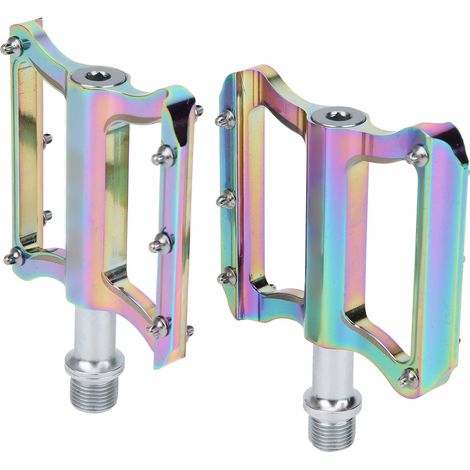 Pédales de VTT colorées en alliage d'aluminium, légères et plates. (1/5)
