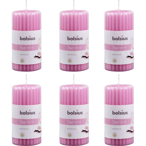 Bolsius True Scents Candela a Colonna Profumata - Fragranza Magnolia - Colore Rosa - Lunga Durata di 33 Ore - Estratti Naturali - Candela Decorativa - Cera - 12 x 5.8 cm (1/2)