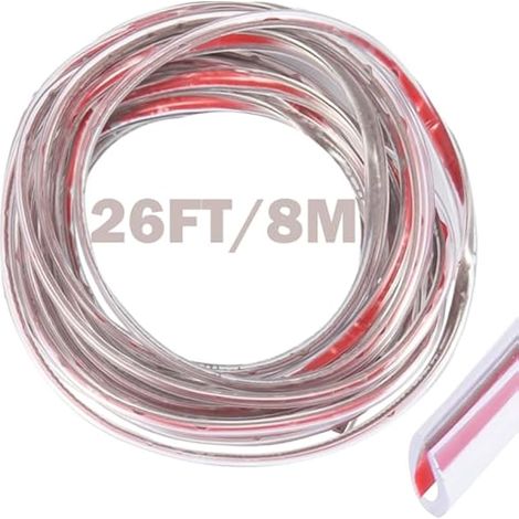 Boudin de porte de voiture Transparent 8 m Protection de seuil de porte de voiture en forme de U PVC Anti-rayures Anti-collision (1/4)