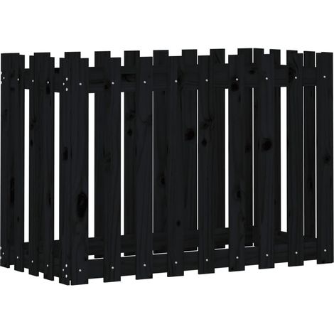 Maison Exclusive - Hochbeet Latten-Design Schwarz 100x50x70 cm Ma
