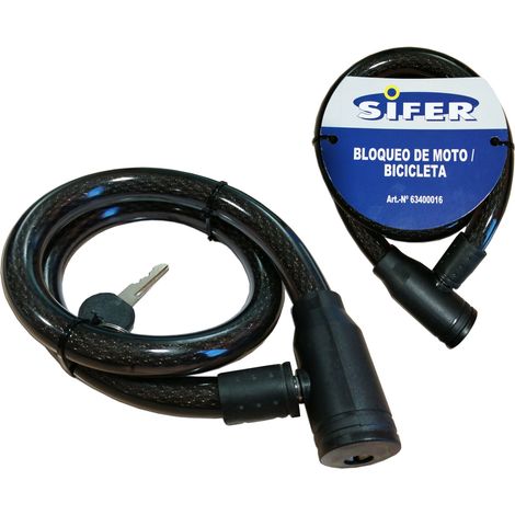 Candado Espiral SIFER para Moto y Bicicleta 18 mm x 0,8 m 63400016