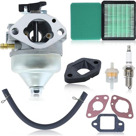 Kit carburateur pour Honda moteur GCV190 et tondeuse à gazon HRB217 HRX217, Carburateur + Filtre à air + Joints + Bougie d'allumage + Filtre à carburant accessoire kit 9 en 1
