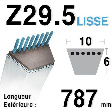 Courroie adaptable pour tondeuse – Longueur 787 mm – Largeur 10 mm – Pour modèles GGP, Stiga, Castelgarden (1/3)