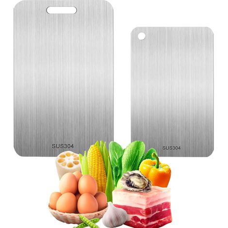 Tagliere multifunzionale in titanio 2025, 2 pezzi, bifacciale, di qualità alimentare per un sapore originale (1/5)