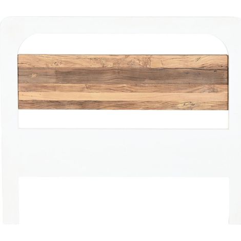 Tête de lit bois recyclé style méditerranéen ambiance naturelle - Blanc et bois naturel recyclé (1/5)