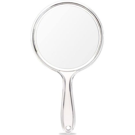 1-teiliger Handspiegel mit Griff, doppelseitiger Handspiegel, Vergrößerungsspiegel, tragbarer Schminkspiegel, Taschenspiegel, Heim- und Reisegebrauch, tägliches Make-up für Frauen