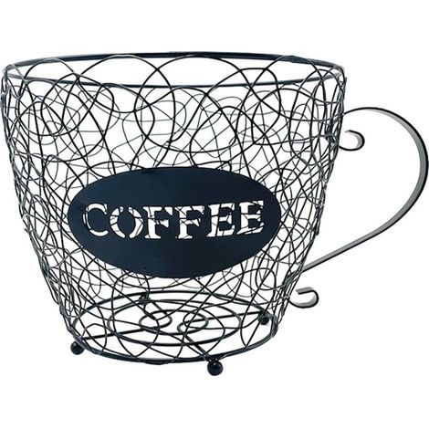 Panier de rangement pour capsules de café, panier à café universel, organisateur de dosettes de café, noir, pour la maison, le café ou l'hôtel (1/5)