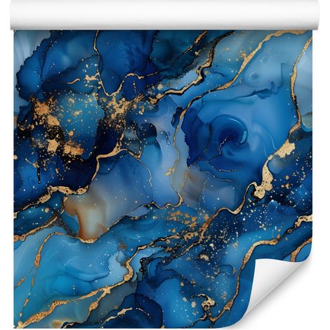 Tintenblaue Tapete, blauer Hintergrund für Wohn- und Schlafzimmer, 50 x 1000 cm (1/5)