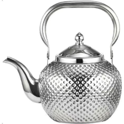 Théière en Acier Inoxydable avec Infuseur, 1,2L Bouilloire Martelée avec Passoire, Bouilloire à Induction pour Thé en Vrac, Grande Capacité, Poignée Isolée (1/5)