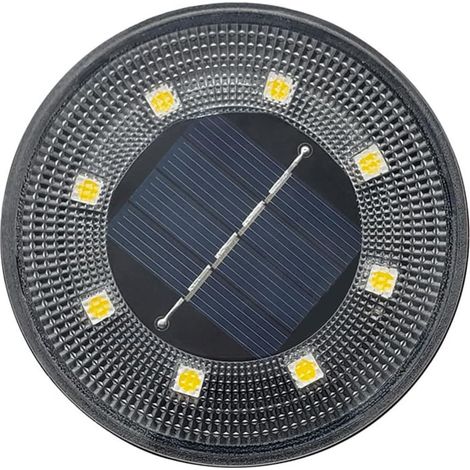 Lot de 8 lampes solaires d'extérieur, lampes solaires de sol, lampes solaires plates étanches IP68, éclairage paysager solaire lumineux, éclairage paysager solaire pour jardin, lumière chaude (1/5)