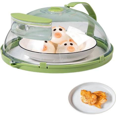 Micro-ondes Splash couvercle pour les aliments, couvercle de disque micro-ondes transparent micro-ondes Splash couvercle micro-ondes avec poignée micro-ondes couvercle (transparent) (1/5)