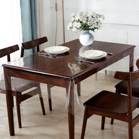 Tischfolie transparent 160x90cm, 1.3mm stark, abwaschbar, wasserdicht