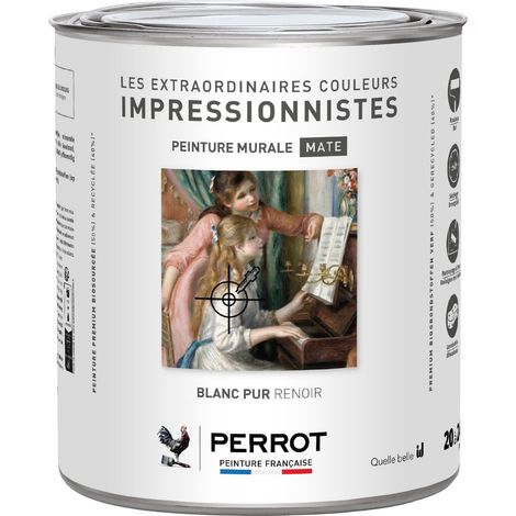 PEINTURE MURALE MATE BLANC PUR RENOIR 500ML - PERROT (1/3)