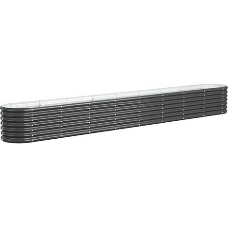 Garden Raised Bed Galvanised Steel 332x40x36 cm Anthracite vidaXL