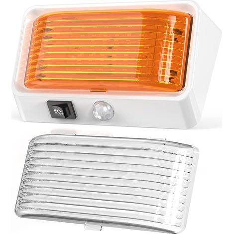 Éclairage de Porche Extérieur Camping-Car 12V LED Lampe avec Interrupteur, 300LM IP66 Étanche 12V LEDs Lumières pour Camper Bateau Camion Caravane (1/5)