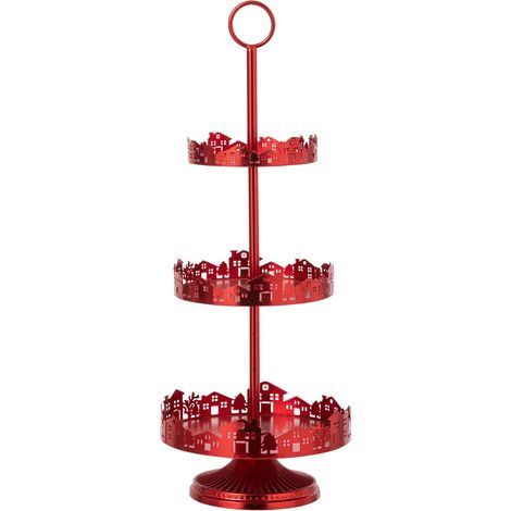 Plateau de Présentation 3 Niveaux "Wren" 78cm Rouge (1/2)