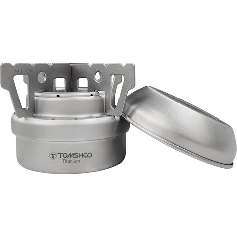 Réchaud de randonnée Mini brûleur à alcool Ti Camping avec support Portable survie combustion efficace (1/5)