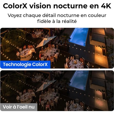 Reolink – Caméra de surveillance 4K ColorX avec panneau solaire – Vision nocturne – Panoramique 355° et inclinaison 90° – Wi-Fi 6 – Détection intelligente — vue 2