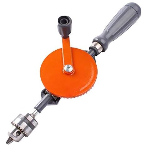 Taladro manual con mandril de precisión de doble piñón y capacidad de 3/8" para perforación de placas de circuito de acrílico, plástico y madera (1/5)