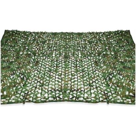 Voile d'ombrage rectangulaire design camouflage 3x5 M maille verte (1/5)