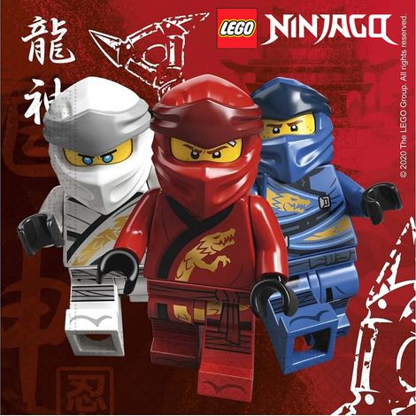 Servilletas de papel Lego Ninjago 33x33 cm Para cumpleaños 20 unidades. Servilleta (1/3)