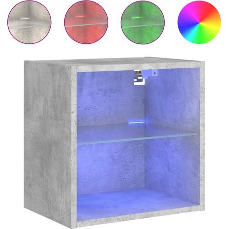 Maison Exclusive - Wand-Nachttisch mit LED-Leuchten Betongrau