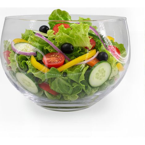 Elegante Salatschüssel aus Glas, 22 cm rund, duka (1/3)