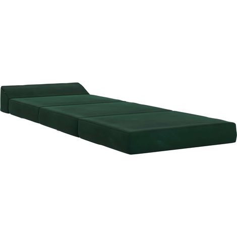 Divano Letto  Sofa bed Pieghevole Verde Scuro 200 x 70 x 10 cm Velluto (1/5)