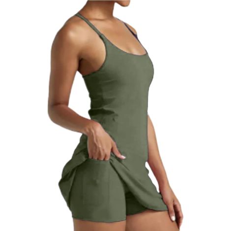 Robe de tennis Damen  Robe de sport sans manches estivale pour femmes, incluant des shorts - Vêtements de sport respirants pour l'entraînement en extérieur et l'activité physique (1/5)