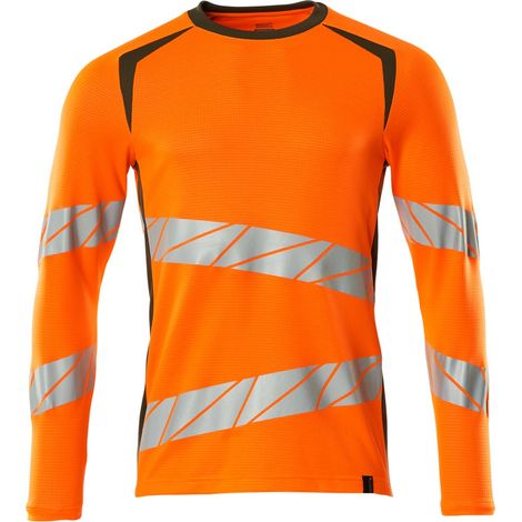 Mascot T-Shirt, langarm 19081-771-1433 Gr. M hi-vis orange/moosgrün