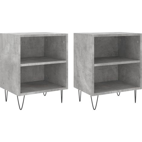 Bedside Cabinets 2 pcs Concrete Grey 40x30x50 cm Engineered Wood vidaXL
