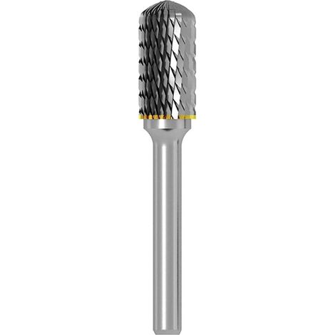 1Pc Fraises rotatives Double Coupe Rotatives Carbure de Tungstène Die Grinder Bit 6mm Tige 12mm Tête Cylindrique de Gravure Rotatif Burres Pour Travail du Bois, Métal Polissage, Gravure-C (1/5)