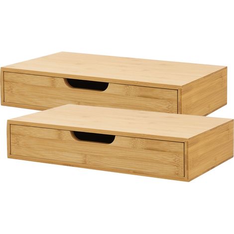 Juego de 2 estantes de pared mueble de almacenaje moderno 40 x 24 x 8 cm natural 030009736 (1/5)