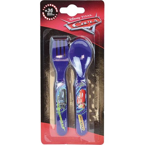 Disney Cars-3 Ensemble Couverts (Fourchette, Cuillere)