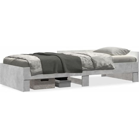 Maison Exclusive - Bettgestell Betongrau 75x190 cm Holzwerkstoff