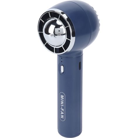Ventilateur portable 3 vitesses, chargement USB, ventilation puissante, léger, batterie 1200 mAh, idéal pour le bureau et les voyages (bleu). (1/5)
